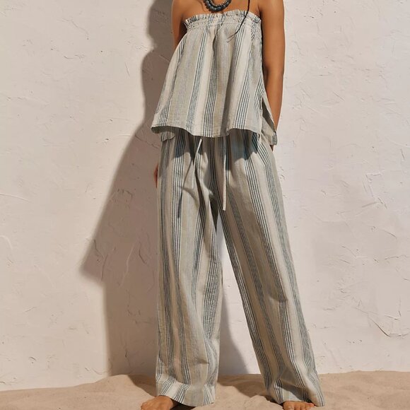 Corfu Striped Cotton-Linen Set - Picture 2 of 5